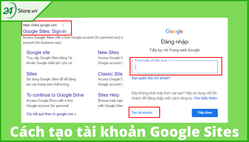 Cách tạo tài khoản Google Sites Cách tạo tài khoản Google Sites