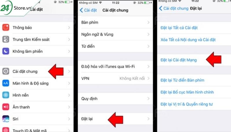 Thiết lập lại cài đặt mạng Thiết lập lại cài đặt mạng