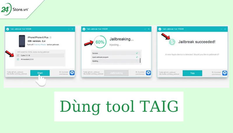 Dùng tool TAIG để thoát iCloud ẩn