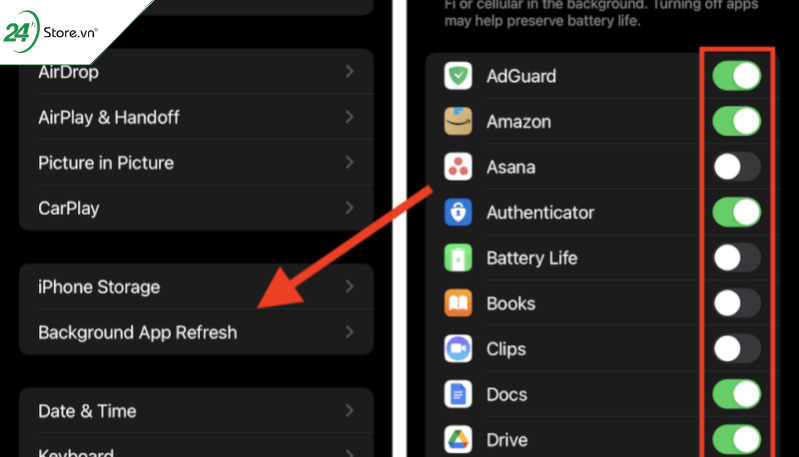 Tắt ứng dụng nền và dịch vụ vị trí để tránh iPhone bị chậm