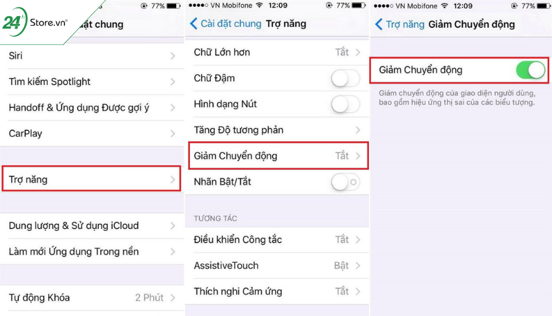 Tắt hiệu ứng chuyển cảnh Tắt hiệu ứng chuyển cảnh