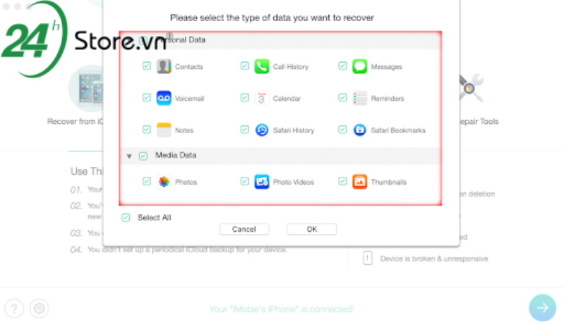 Dùng phần mềm PhoneRescue