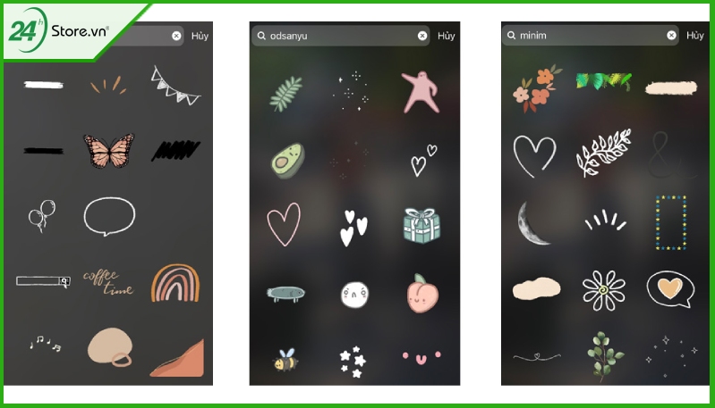 Sticker Instagram Story Phong cách tối giản