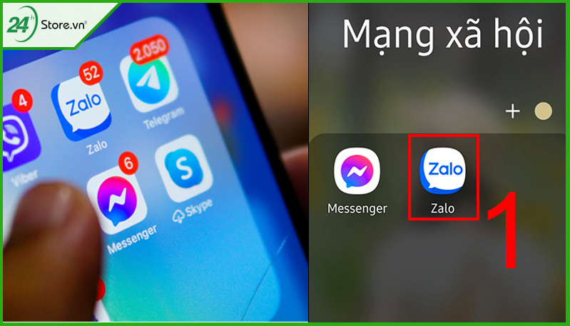 Bước 1: Bạn nhấn chọn biểu tượng Zalo