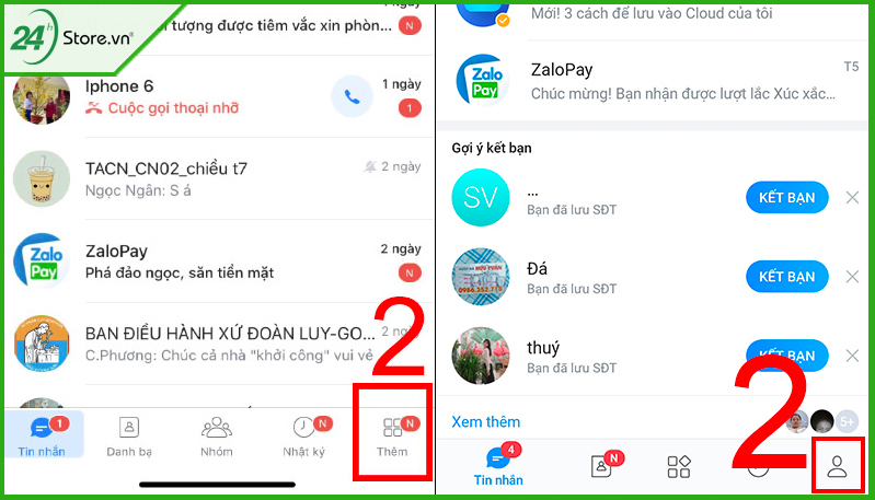 Bước 2: chọn vào Thêm hoặc biểu tượng hình người