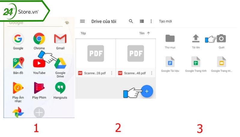Scan tài liệu trực tiếp bằng Google Drive