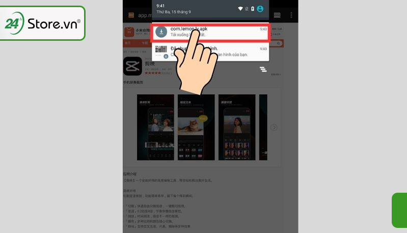 Chọn vào file vừa tải về