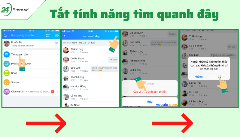 Cách tắt tính năng Tìm bạn quanh đây trên ứng dụng Zalo