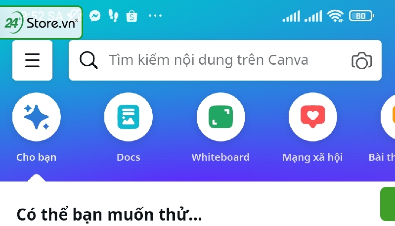 Mở App Canva Mở App Canva