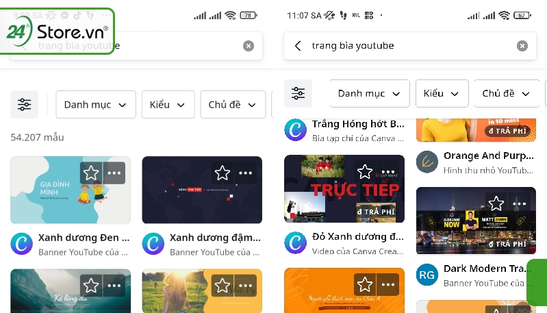 Search trang trí mẫu bìa Youtube và lựa chọn mẫu Search trang trí mẫu bìa Youtube và lựa chọn mẫu