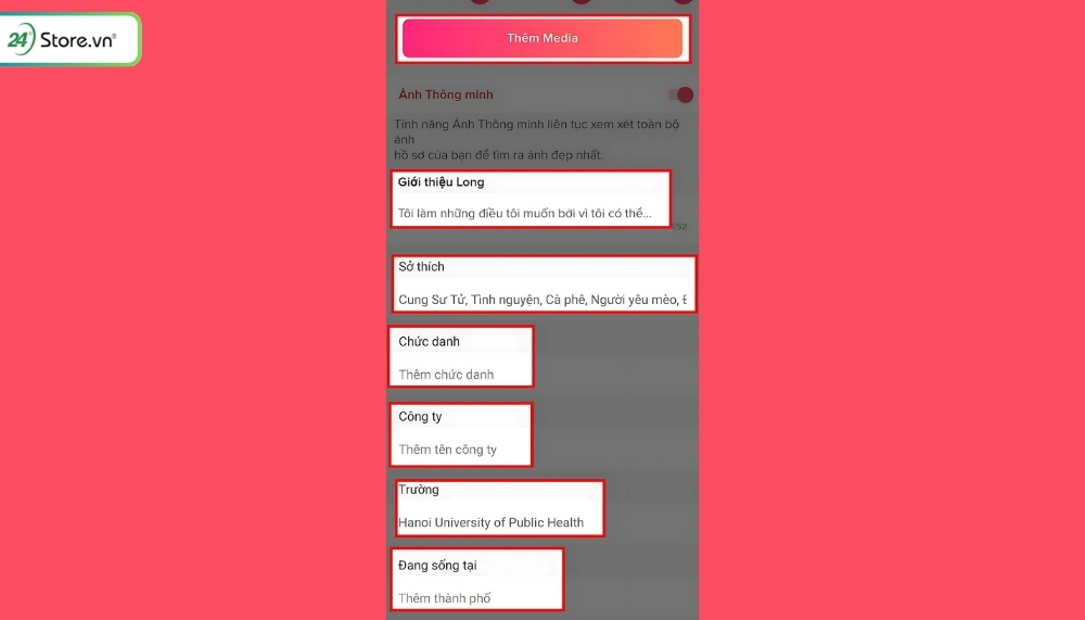Cách quản lý tài khoản Tinder