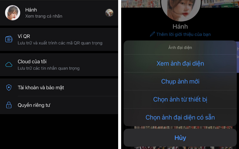 Cách thay đổi ảnh đại diện Zalo trên điện thoại 