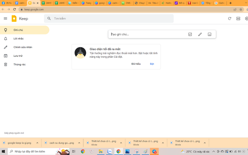 Cài đặt Google Keep trên máy tính 