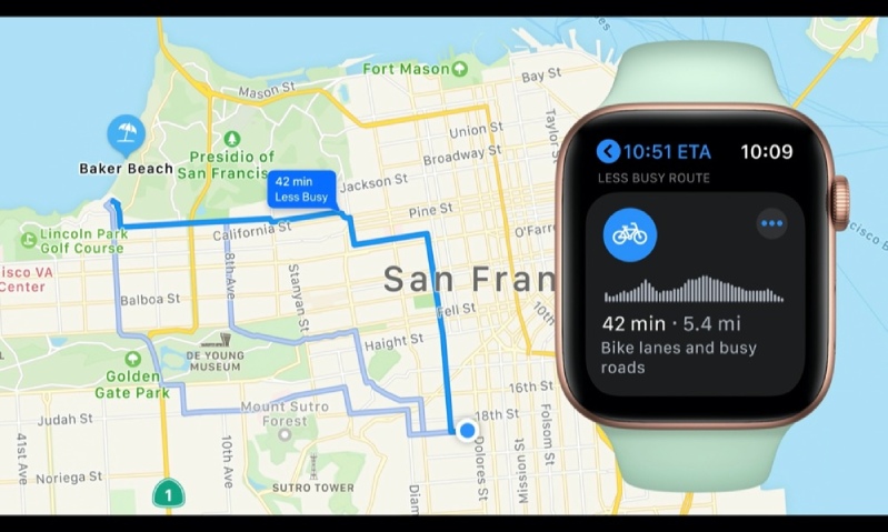  xem bản đồ trên Apple Watch