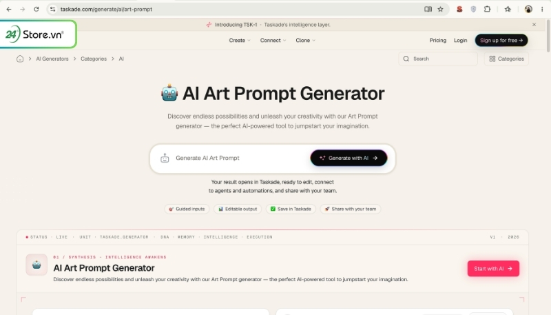 AI tạo prompt AI Art Prompt Generator