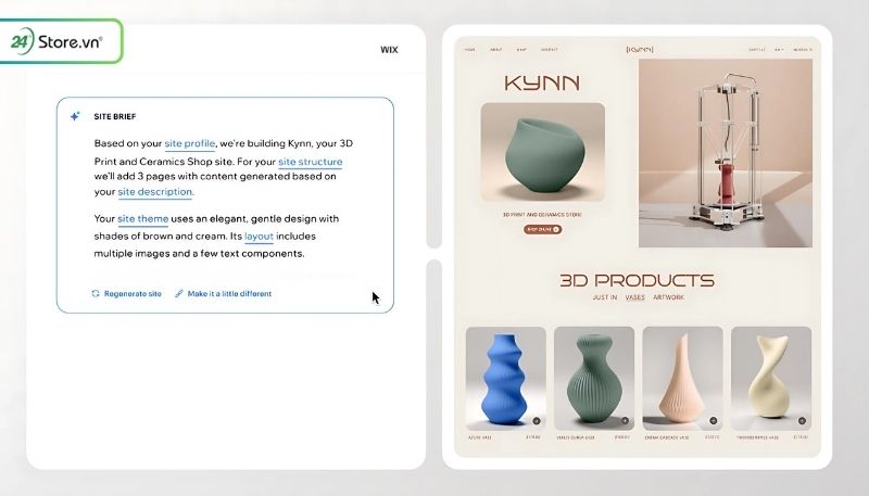 Wix AI thiết kế website không cần lập trình