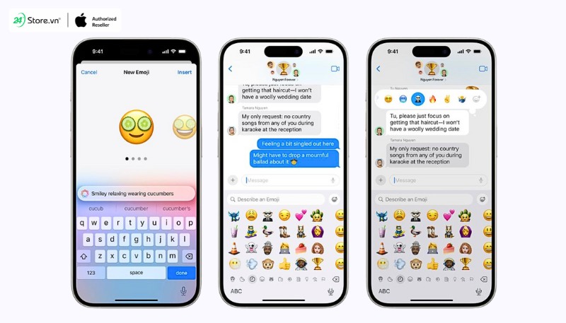 Ai trên iPhone 16 có gì mới - Genmoji: Cá nhân hóa biểu tượng cảm xúc