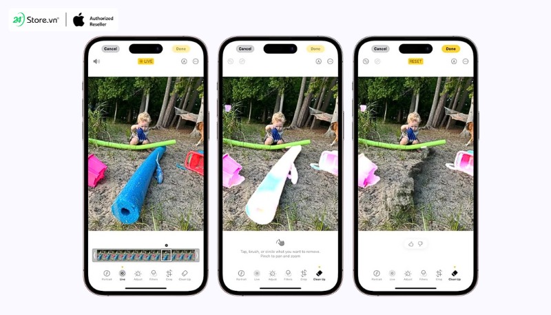 Ai trên iPhone 16 có gì mới - cleanup xóa đối tượng trong ảnh