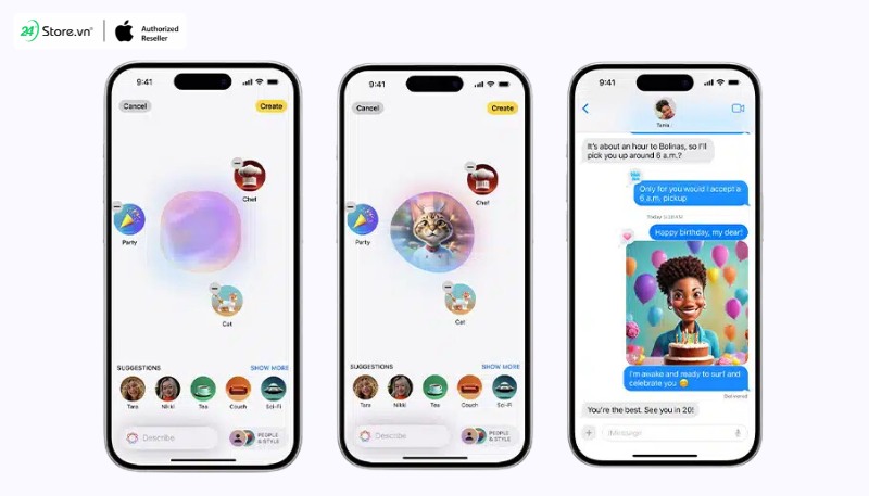 Ai trên iPhone 16 có gì mới - Image Playground Công cụ tạo hình ảnh bởi AI