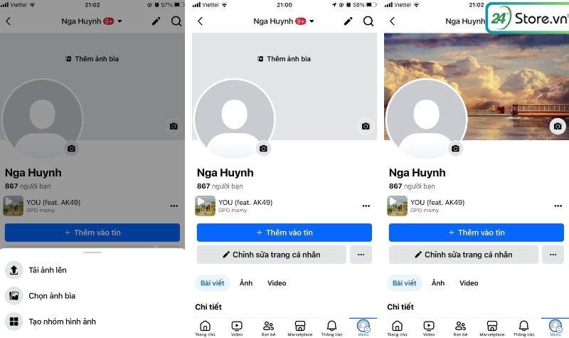 cách thiết lập ảnh bìa facebook đẹp