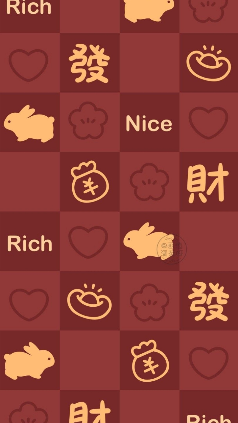 hình ảnh nền caro đỏ thỏ vàng