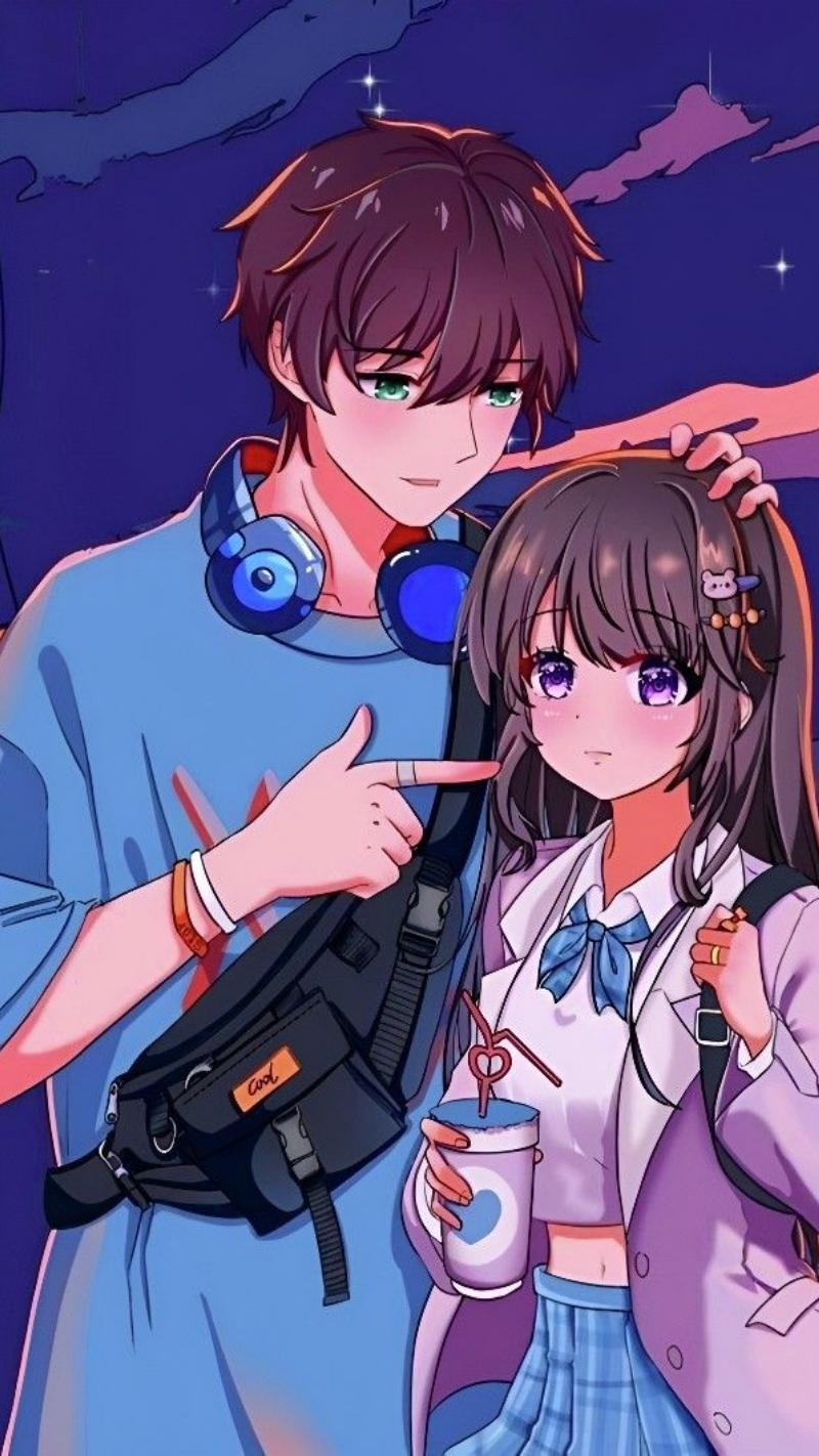 ảnh nền cute cặp đôi học sinh