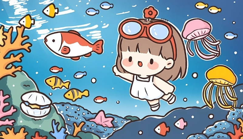 ảnh nền cute đại dương mini