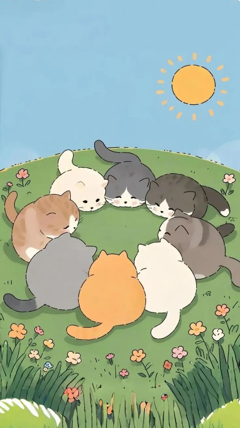 ảnh nền cute điện thoại mèo con dễ thương
