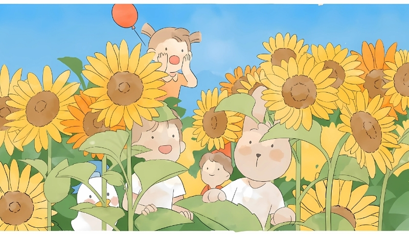ảnh nền cute mèo hướng dương