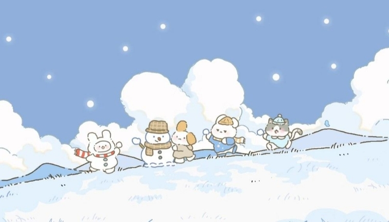 ảnh nền cute mèo núi tuyết