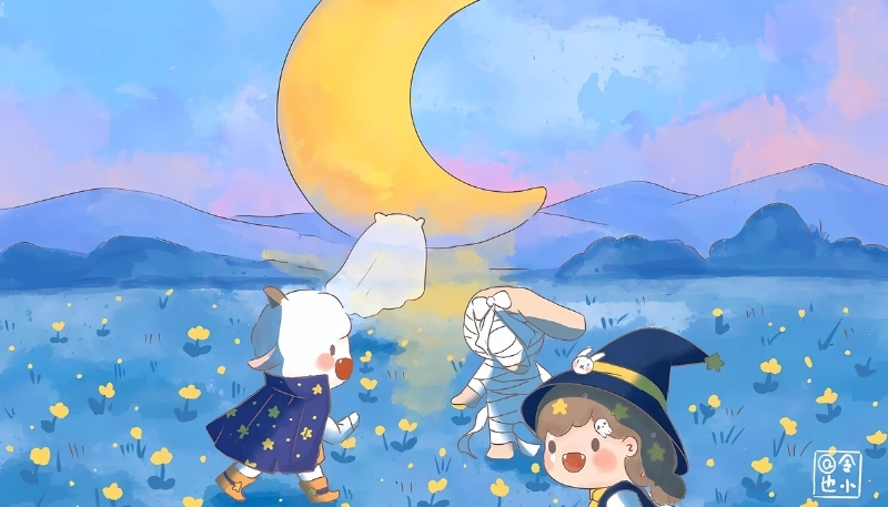 ảnh nền cute phù thủy tí hon