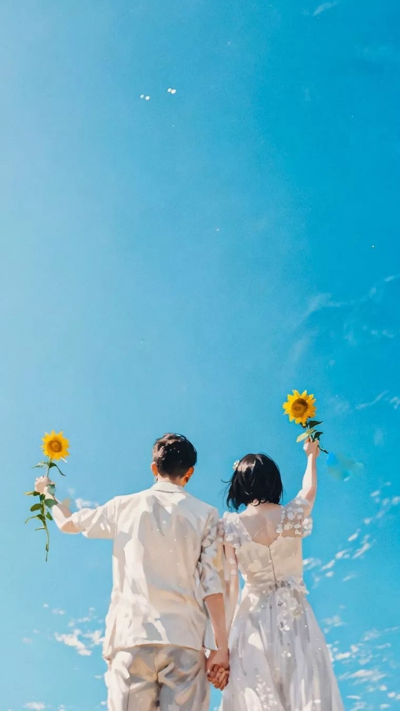 ảnh nền tình yêu điện thoại hoa hướng dương