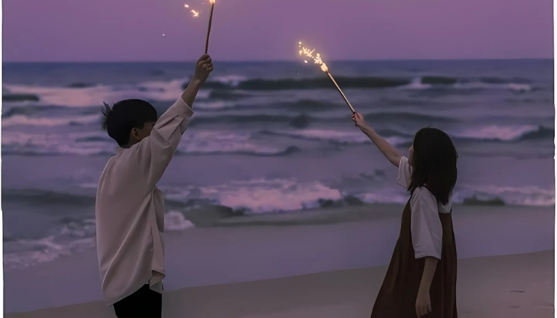 ảnh nền tình yêu pháo hoa đêm