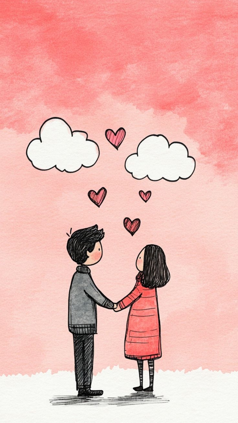 ảnh nền tình yêu trái tim dễ thương