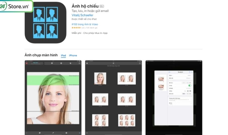 chụp ảnh thẻ miễn phí bằng app ảnh hộ chiếu