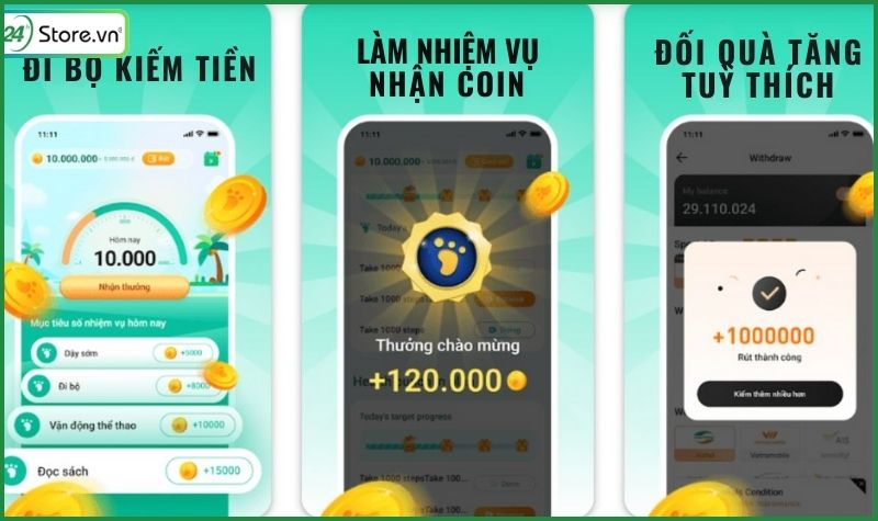 toss đi bộ kiếm tiền