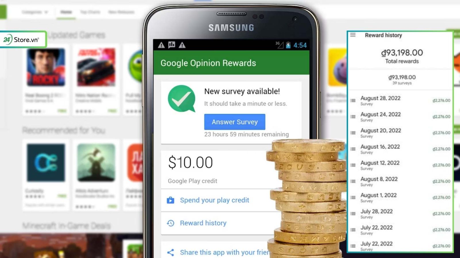 app kiếm tiền online Google Opinion Rewards