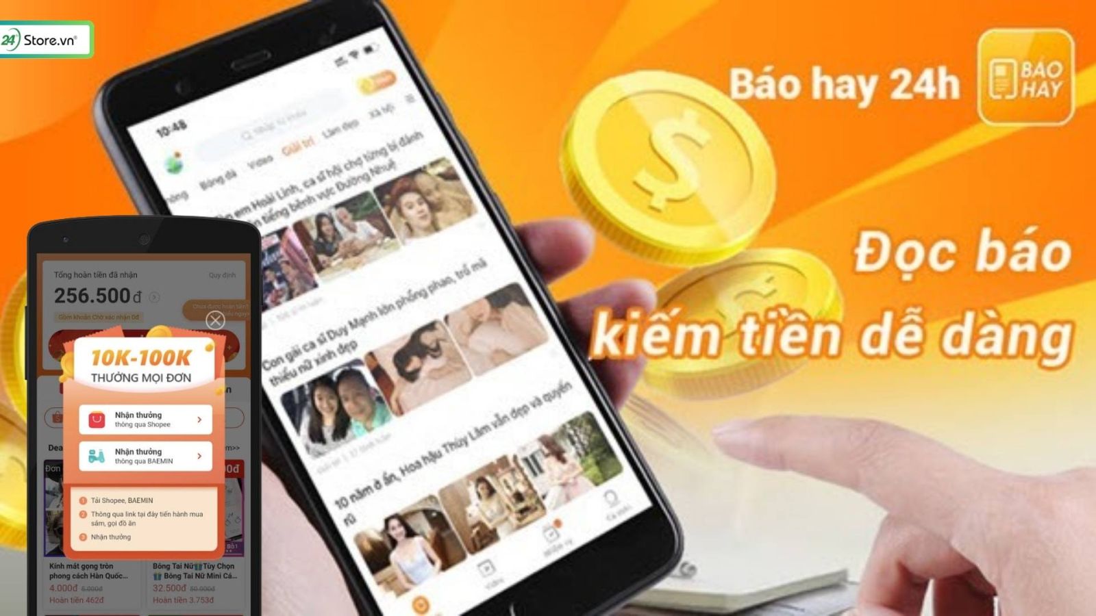 app kiếm tiền online báo hay 24h