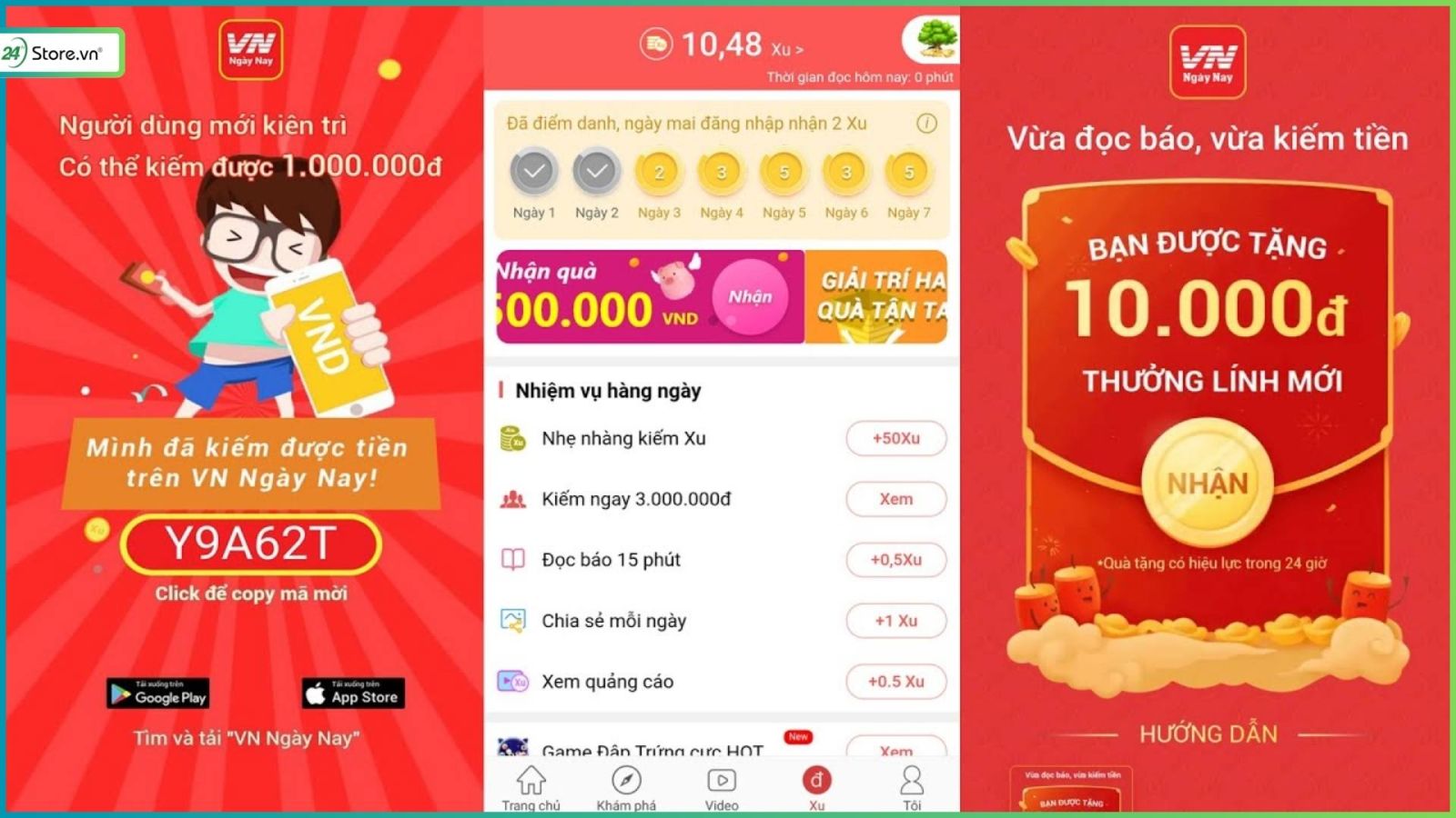 app kiếm tiền online báo hay 24h
