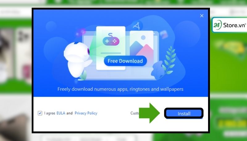 Nhấn Install để cài đặt
