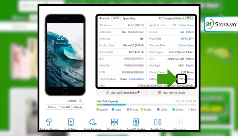 Kiểm tra thông tin trong 3uTools