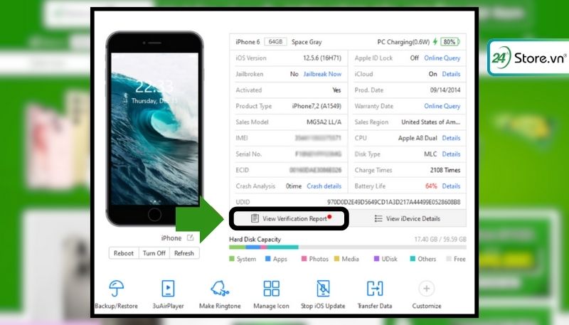 xem chi tiết chọn View Verification Report