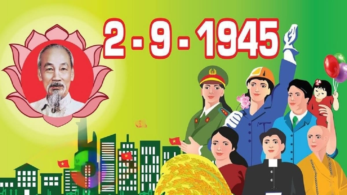 background 2/9, hình nền 2/9, bachground quốc khánh vector