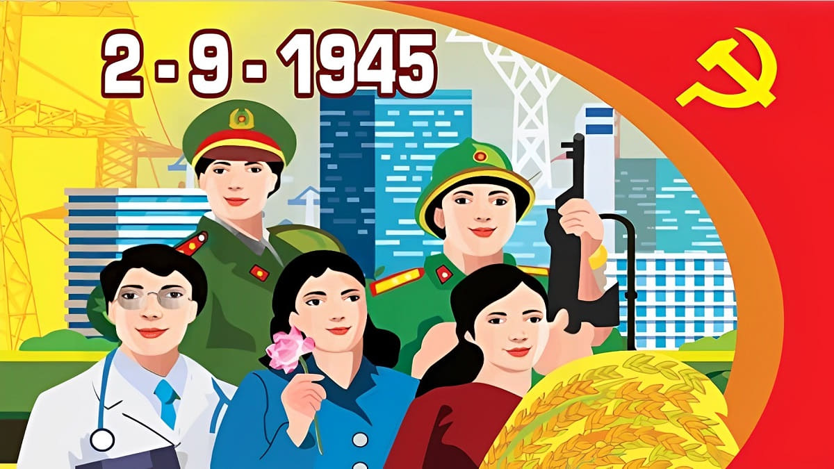 background 2/9, hình nền 2/9, bachground quốc khánh vector