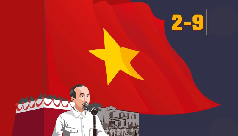 background 2/9, hình nền 2/9, bachground quốc khánh vector