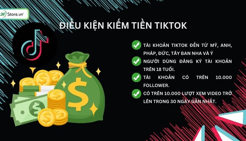 điều kiện kiếm tiền TikTok