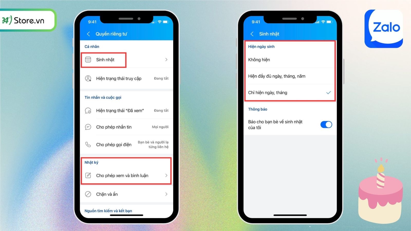 cách ẩn số điện thoại trên zalo