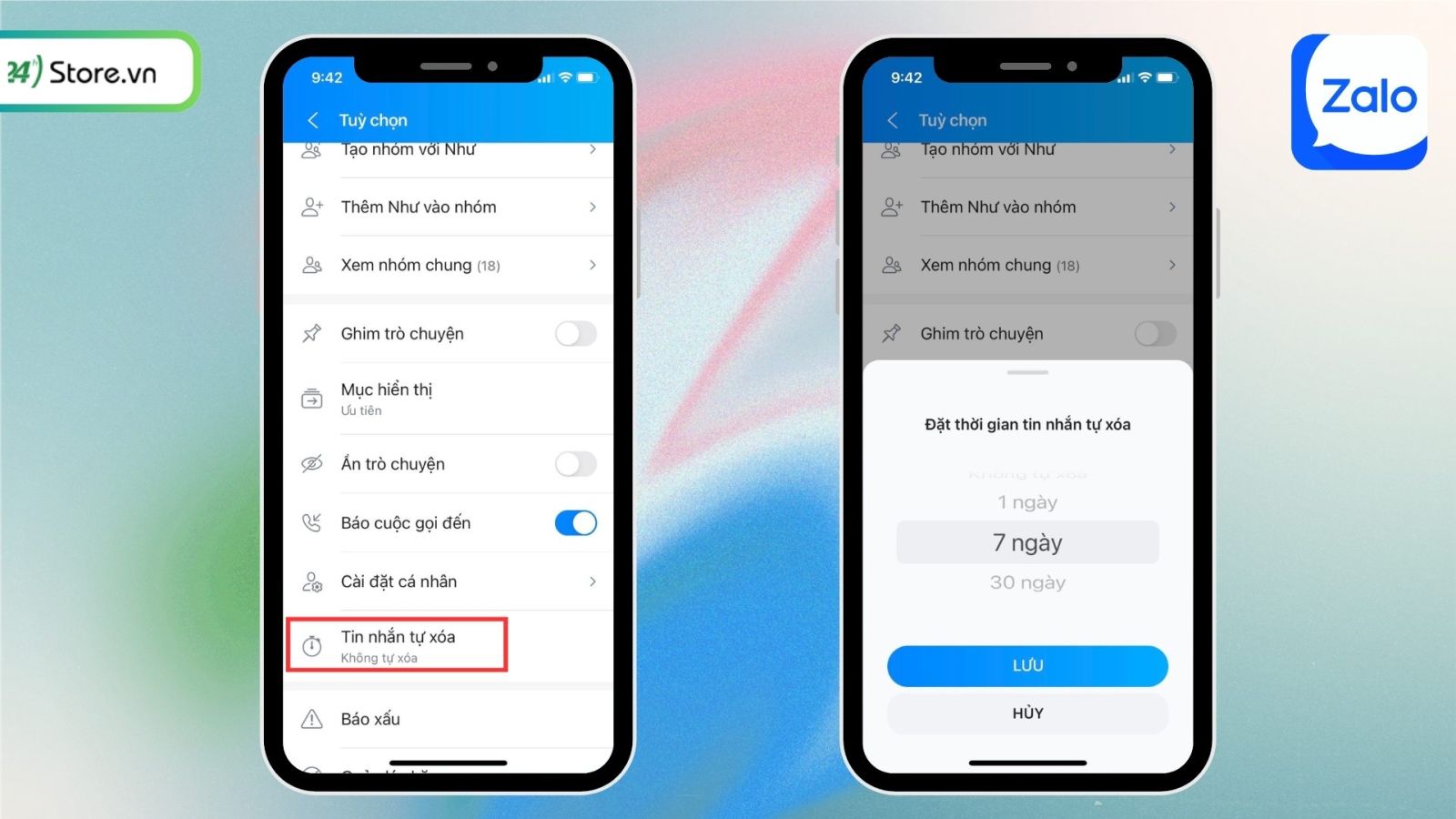cách ẩn số điện thoại trên zalo