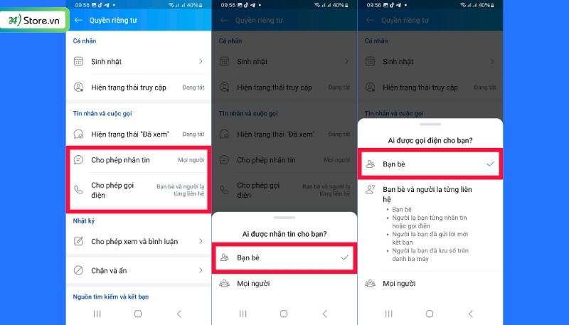 Cách bảo mật Zalo chặn người lạ gọi, nhắn tin