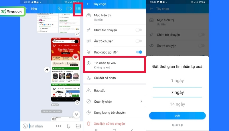 cách cài đặt bảo mật cho Zalo bằng tính năng “Tin nhắn tự xóa”